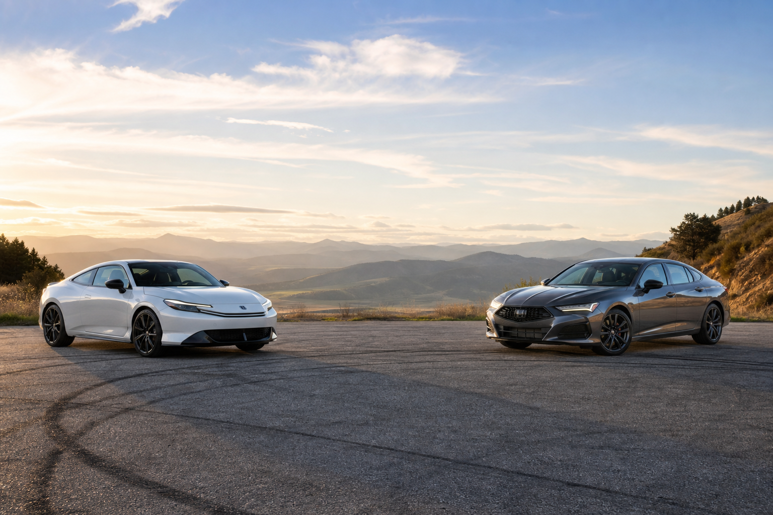 Honda Prelude 2-Tone · Configuration unspecified (#21b3b9) vs Acura TLX w/Technology Package