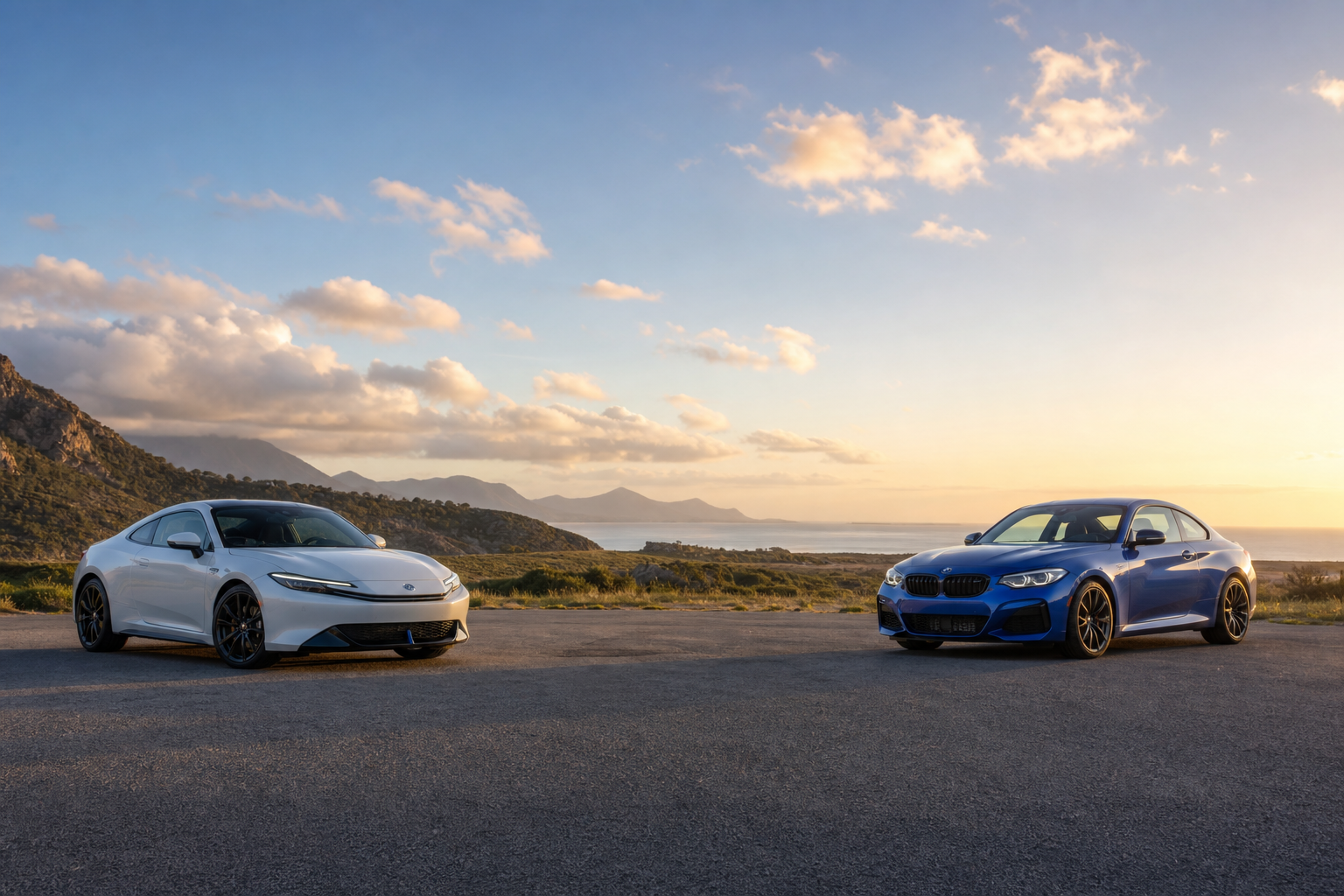 Honda Prelude Coupe · Configuration unspecified (#fdadb5) vs BMW 2 Series 228 · Configuration unspecified (#c35bf3)