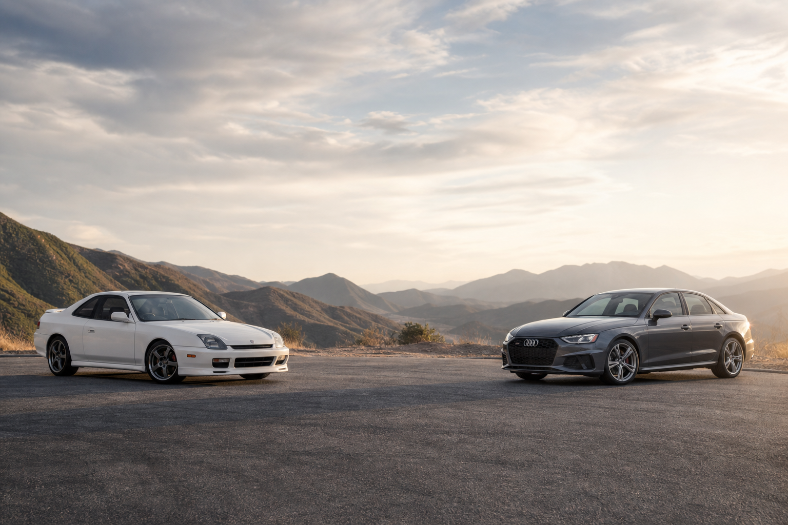 Honda Prelude Coupe · Configuration unspecified (#fdadb5) vs Audi A4 Premium